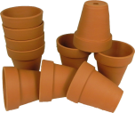 Pack of 10 Terracotta Plant pots, 8.5 cm in height x 8 cm in diameter