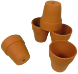 Pack of 5 Terracotta Plant pots, 10 cm in height x 9 cm in diameter