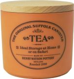 Tea canister with beech lid in Terracotta