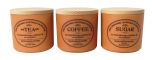 Original Suffolk Collection - Small Tea Coffee Sugar Canister Set - Terracotta - Made in England - 11cm x 11cm