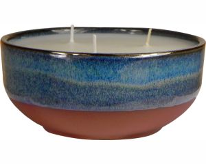 Terra-Glo Citronella Outside Candle - Large - Ocean Blue and Terracotta