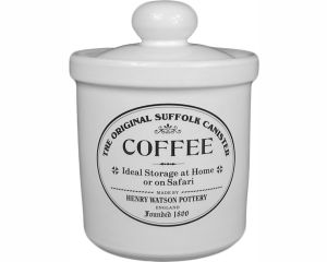 Original Suffolk Collection - Airtight Coffee Canister - White - Made in England - 12cm x 16cm