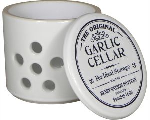 Original Suffolk Collection - Garlic Pot - Arctic White - Made in England - 11cm x 11cm